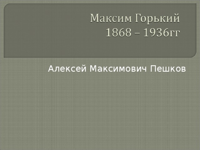 Алексей Максимович Пешков 