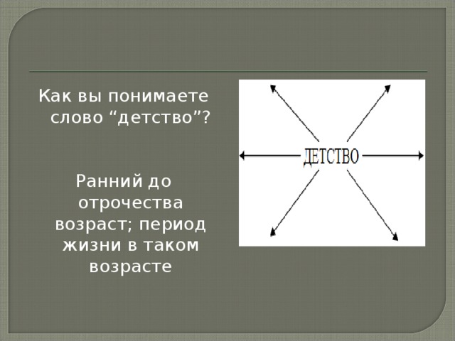 История слова детство