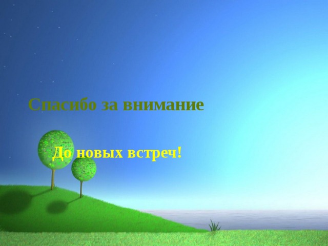 Спасибо за внимание До новых встреч!