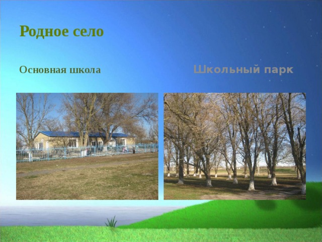 Родное село Основная школа  Школьный парк