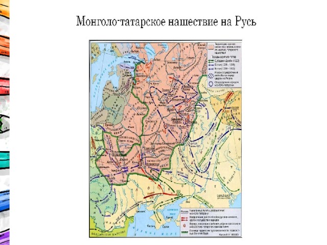 Монголо татарское нашествие на русь контурная карта