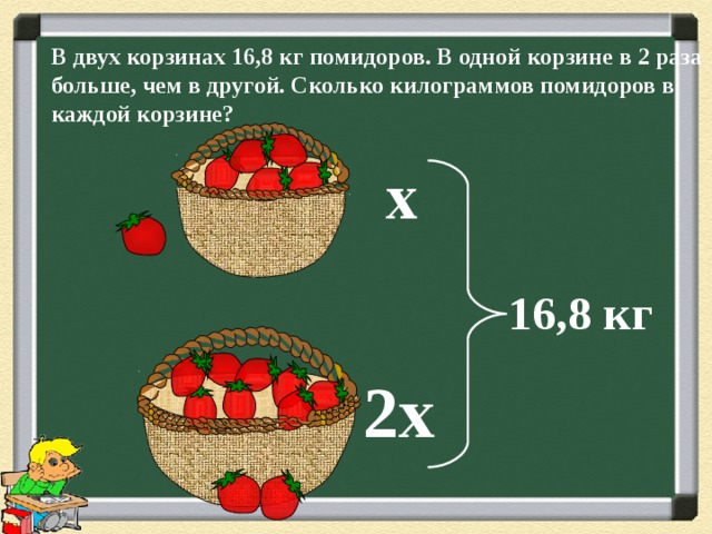 В одной корзине 6 кг