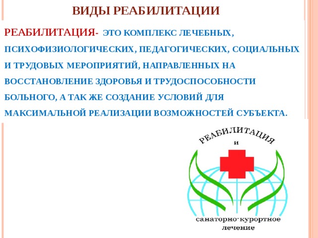 Мероприятия направленные на восстановление