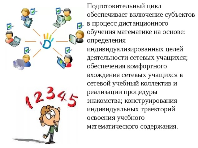 Сетевой ученик. Технологии дистанционного обучения в начальной школе. Работы подготовительного цикла. Я на дистанционном обучении математике. Подготовительный цикл это.