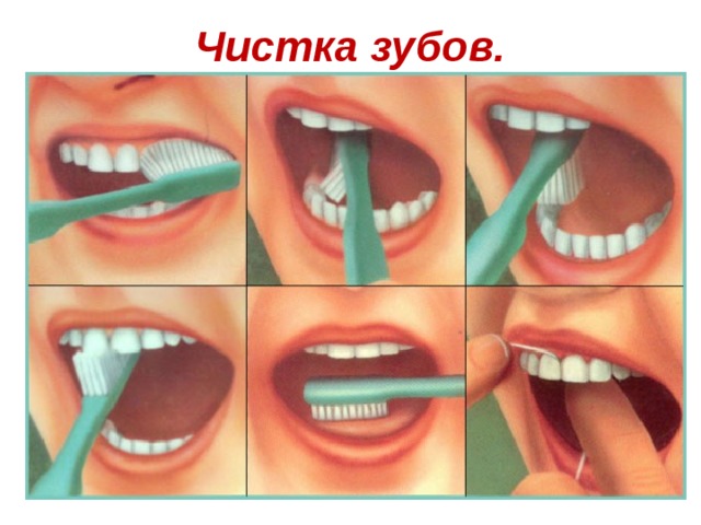 Чистка зубов.