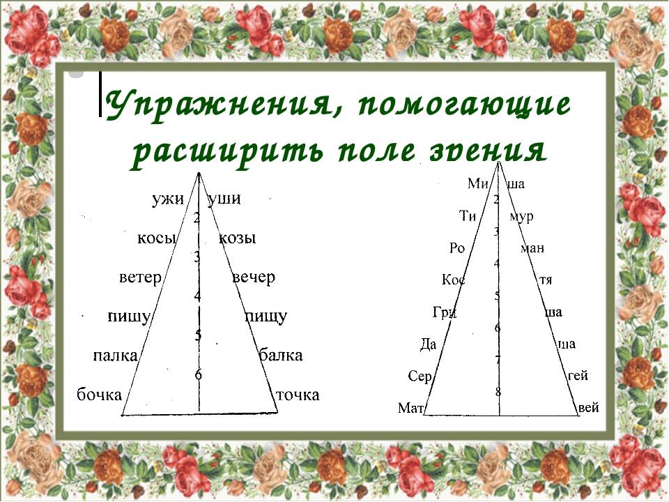 Упражнения по скорочтению 1 класс презентация