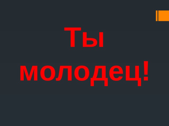 Ты молодец! 
