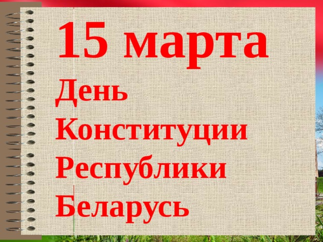 15 марта  День Конституции  Республики Беларусь 