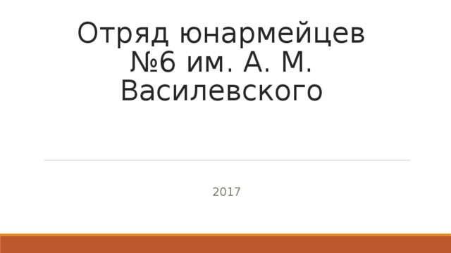 Отряд юнармейцев №6 им. А. М. Василевского 2017 