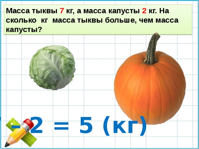 Масса тыквы 8 кг 657 г определите массу тыквы с помощью изображенных на рисунке весов