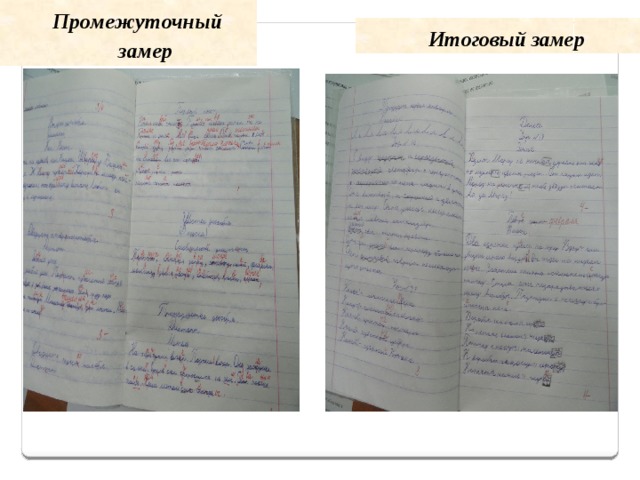 Промежуточный замер Итоговый замер 