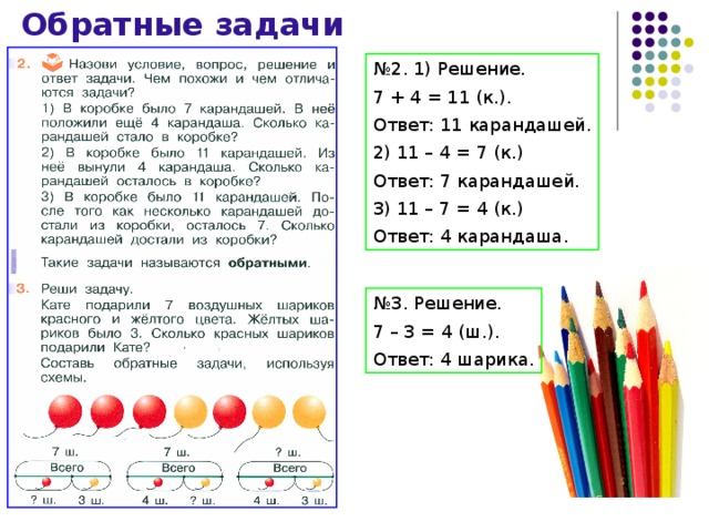 Составить обратную. Обратные задачи 2 класс. Прямые и обратные задачи 2 класс. Схема обратных задач 2 класс. Схемы обратных задач 1 класс.