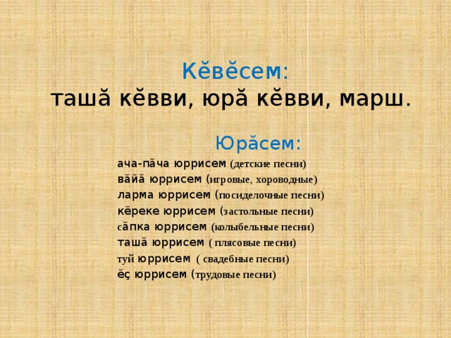 Сапка юрри на чувашском языке
