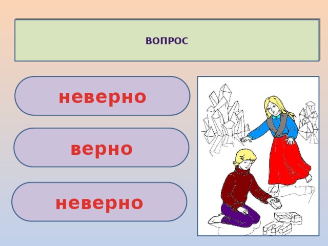 ВОПРОС неверно верно неверно 