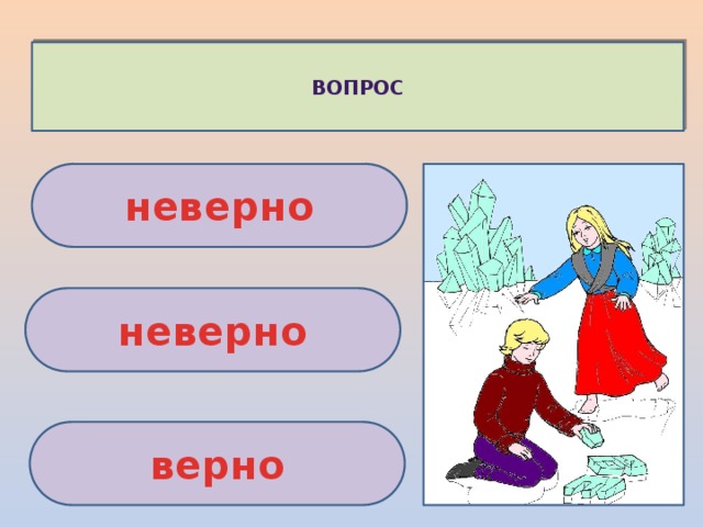 ВОПРОС неверно неверно верно 