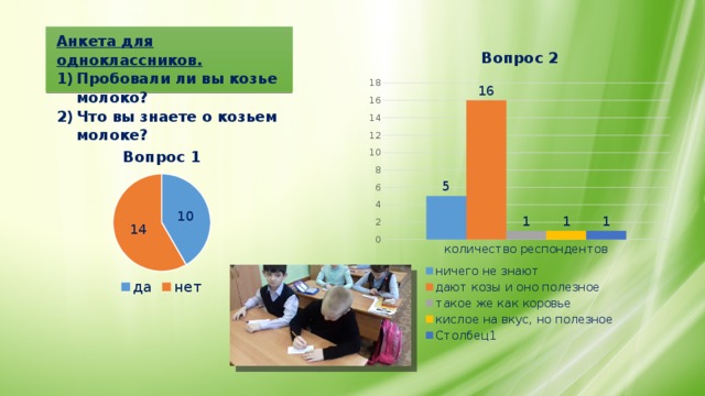 Анкета для одноклассников. Пробовали ли вы козье молоко? Что вы знаете о козьем молоке? 