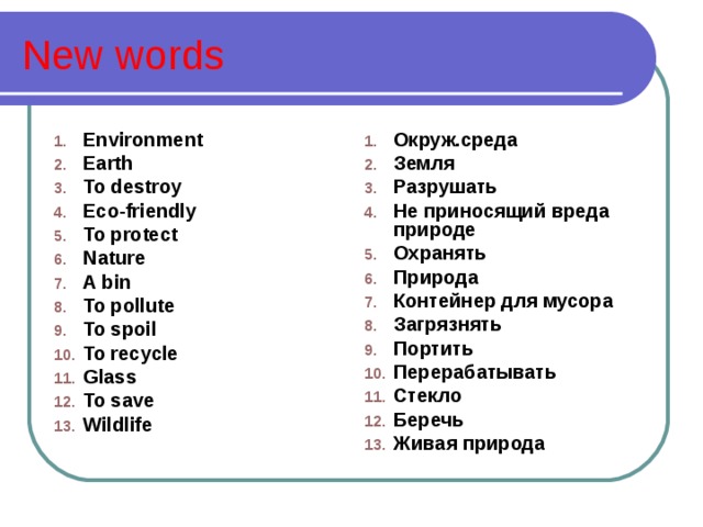 New words