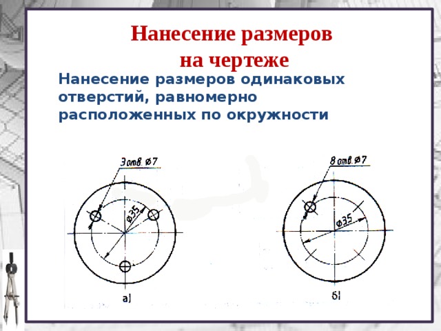 Обозначение окружности на чертеже