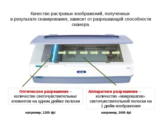 При сканировании изображения будет получено