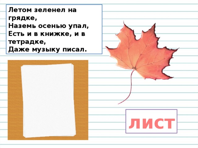 Как пишется листья