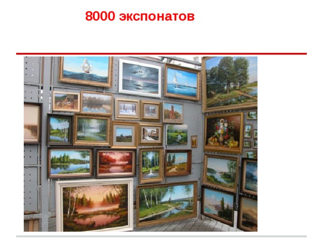      8000 экспонатов   