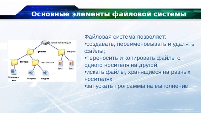 Файлы и файловые структуры презентация 7 класс босова