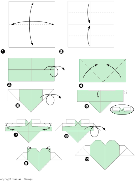Оригами сердечко схема
