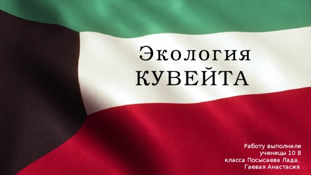  Экология КУВЕЙТА Работу выполнили  ученицы 10 В  класса Посысаева Лада, Гаевая Анастасия 
