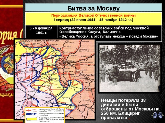 Москва контрнаступление 1941 карта