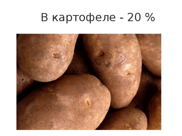  В картофеле - 20 % 