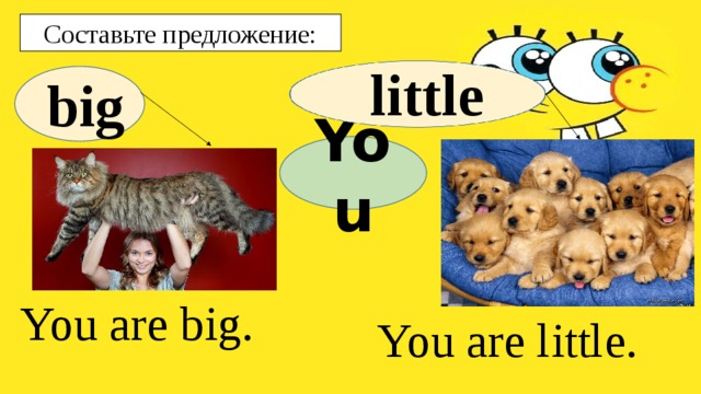 Составьте предложение: little big You You are big. You are little. 