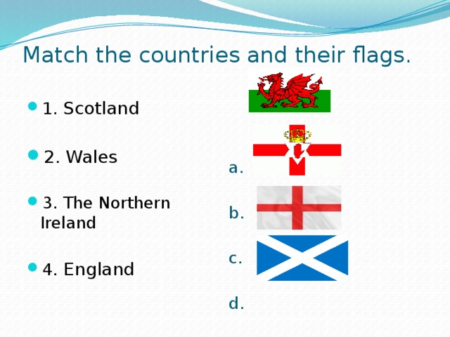 Match the parts. Flags of England Scotland Wales and Northern Ireland. The United Kingdom of great Britain and Northern Ireland символы. Wales and Northern Ireland флаг. England Scotland Wales Flags.