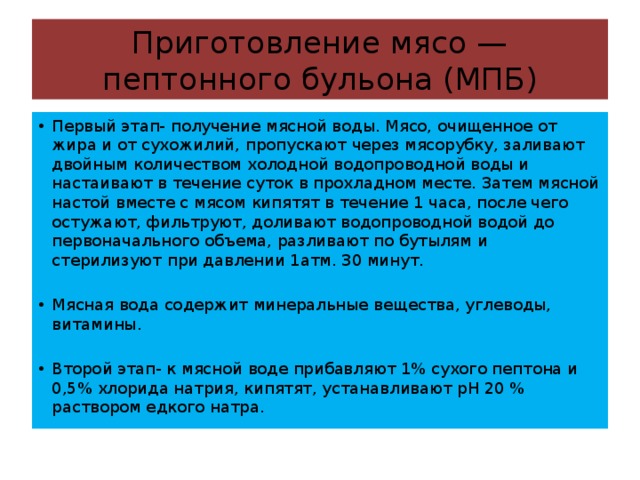 Мясопептонный бульон что это и для чего