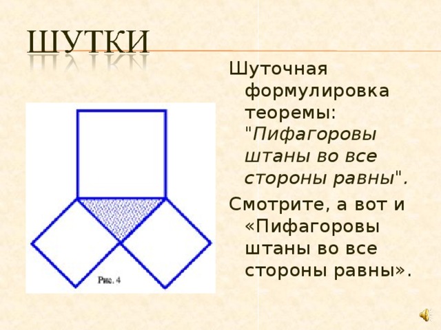 Пифагоровы штаны рисунок на все стороны равны что это значит