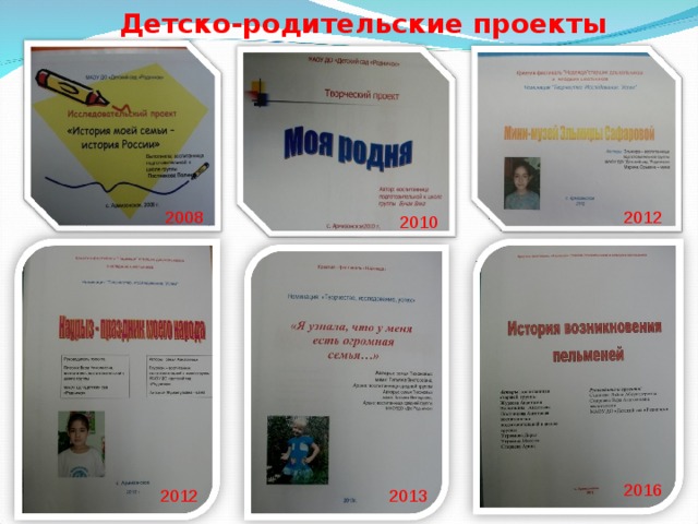 Детско-родительские проекты 2008 2012 2010 2016 2012 2013 