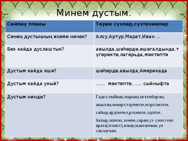Дурт аяклы дусларыбыз презентация