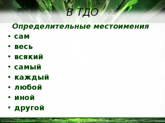 Презентация определительные местоимения 6 класс фгос