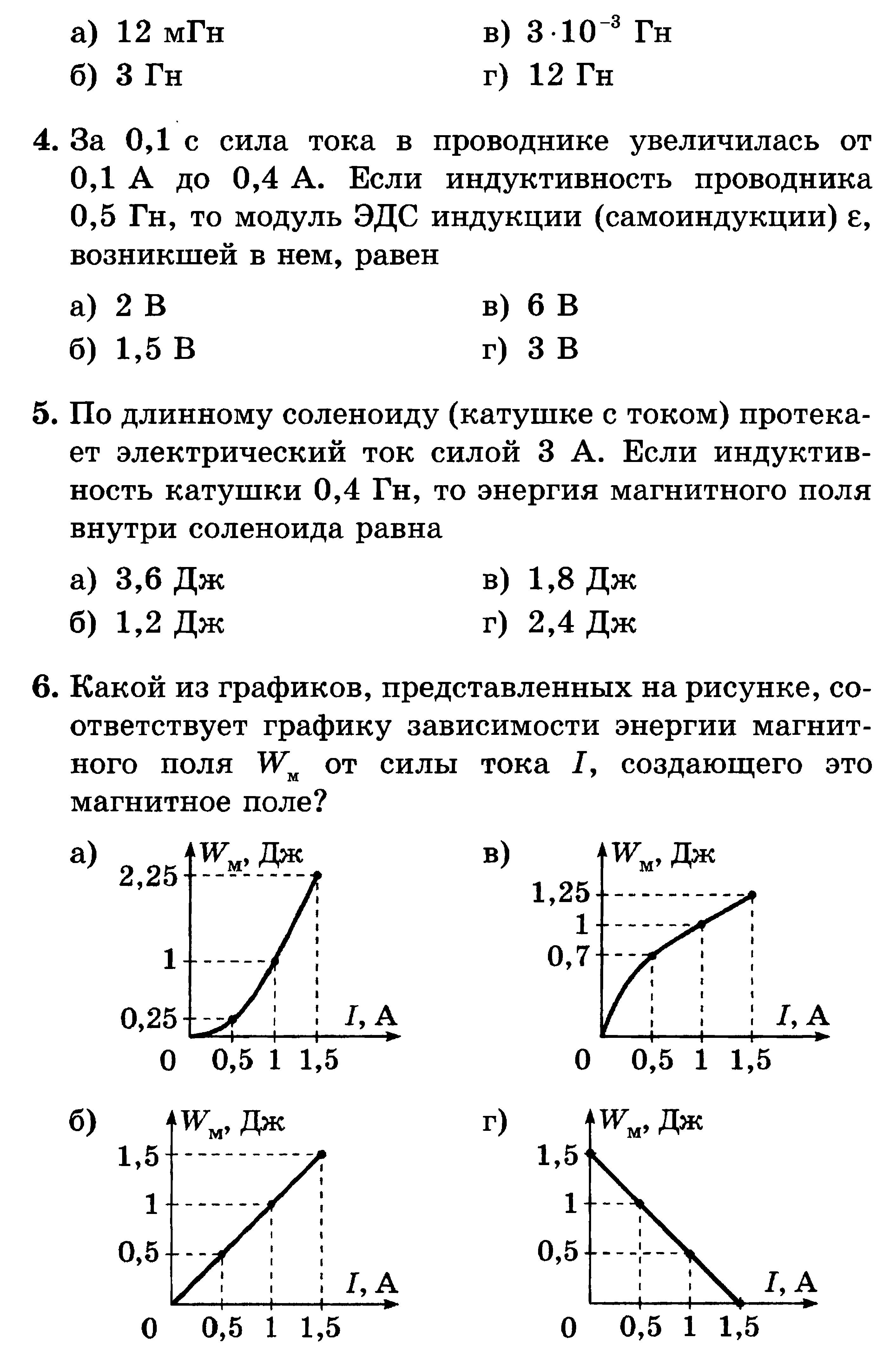 Тест по физике магнитная индукция