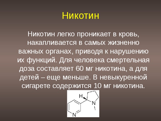 Форма никотина