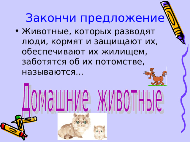 Животные предложение