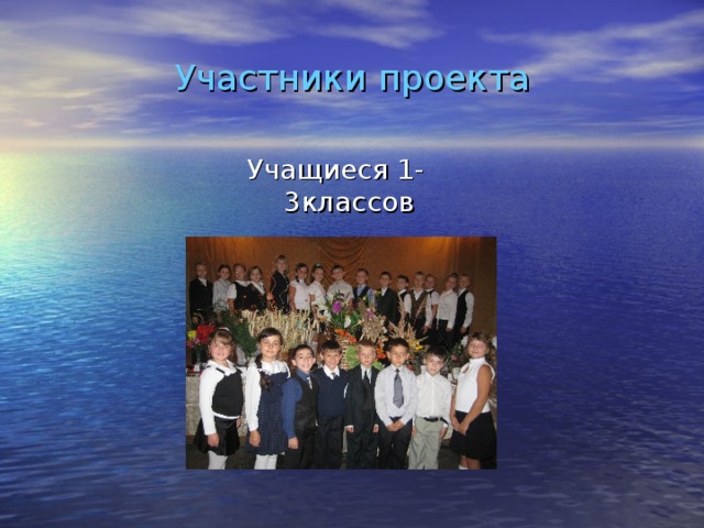 Участники проекта Учащиеся 1-3классов 