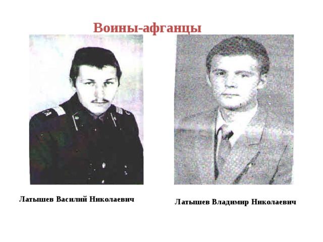 Воины-афганцы  Латышев Владимир Николаевич Латышев Василий Николаевич 