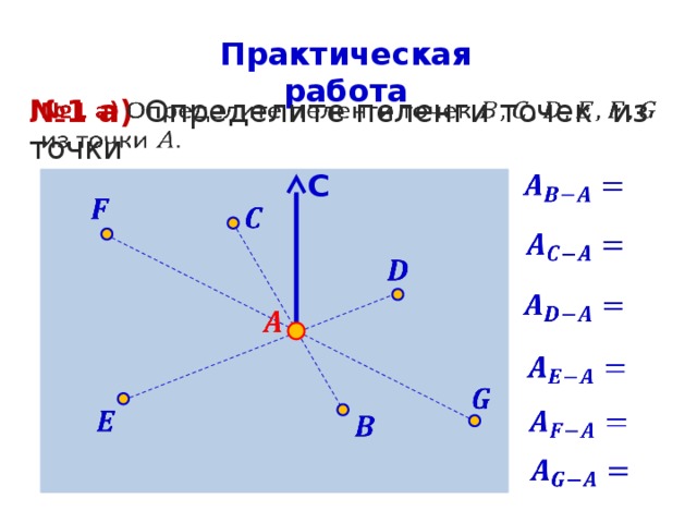 Практическая работа № 1 а) Определите пеленги точек из точки   С                                       