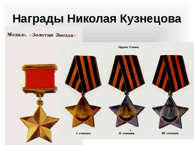 Награды Николая Кузнецова 