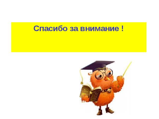 Спасибо за внимание ! 