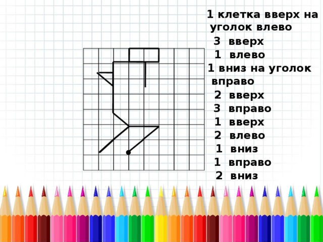 3 вверх 2 вниз. Узор по клеточкам вверх вниз. 1 Клеточка влево. Рисунки клеточка вверх. 1 Клеточка вниз влево рисунок.