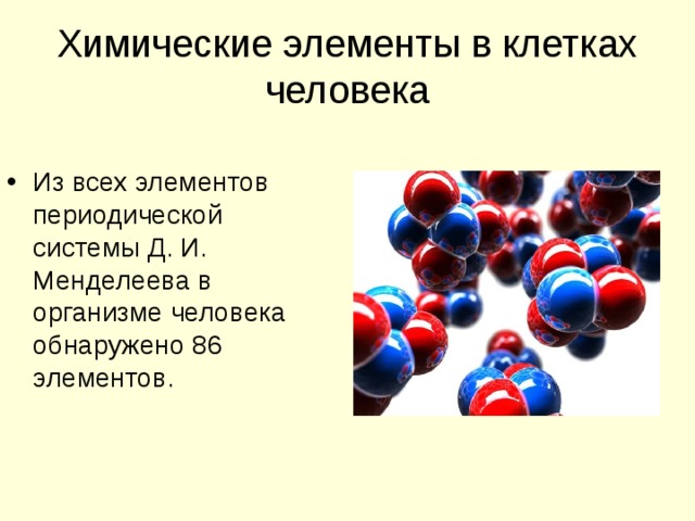 Проект на тему химические элементы в организме человека