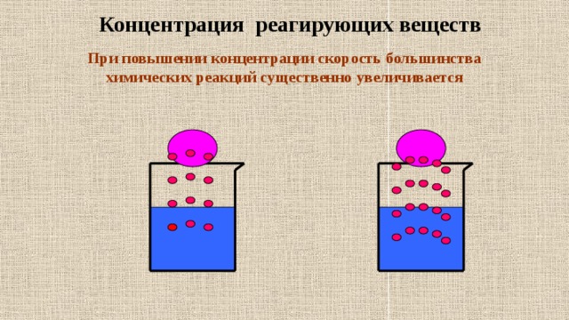 Мой университет -www.moi-mummi.ru Концентрация реагирующих веществ При повышении концентрации скорость большинства химических реакций существенно увеличивается