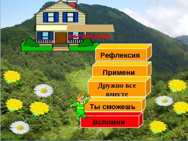   МАТЕМАТИКА Рефлексия  Примени  Дружно все вместе Ты сможешь Вспомни  