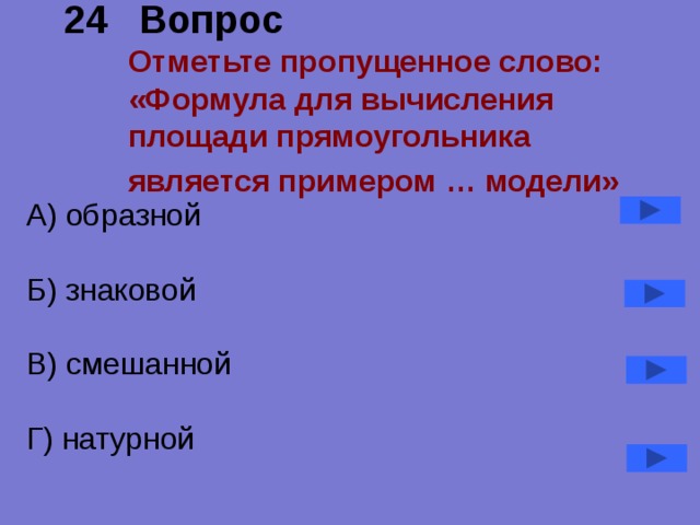 Выберите пропущенное слово географическая карта является примером модели